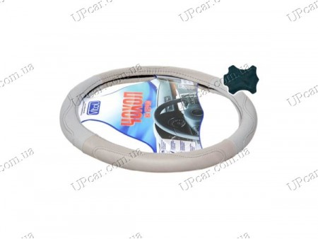 Оплетка на руль 09NR078 B / серая, кожа