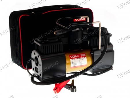 Компрессор автомобильный Voin VP-600 150psi / 27Amp / 50л / клеммы / 2 цилиндра